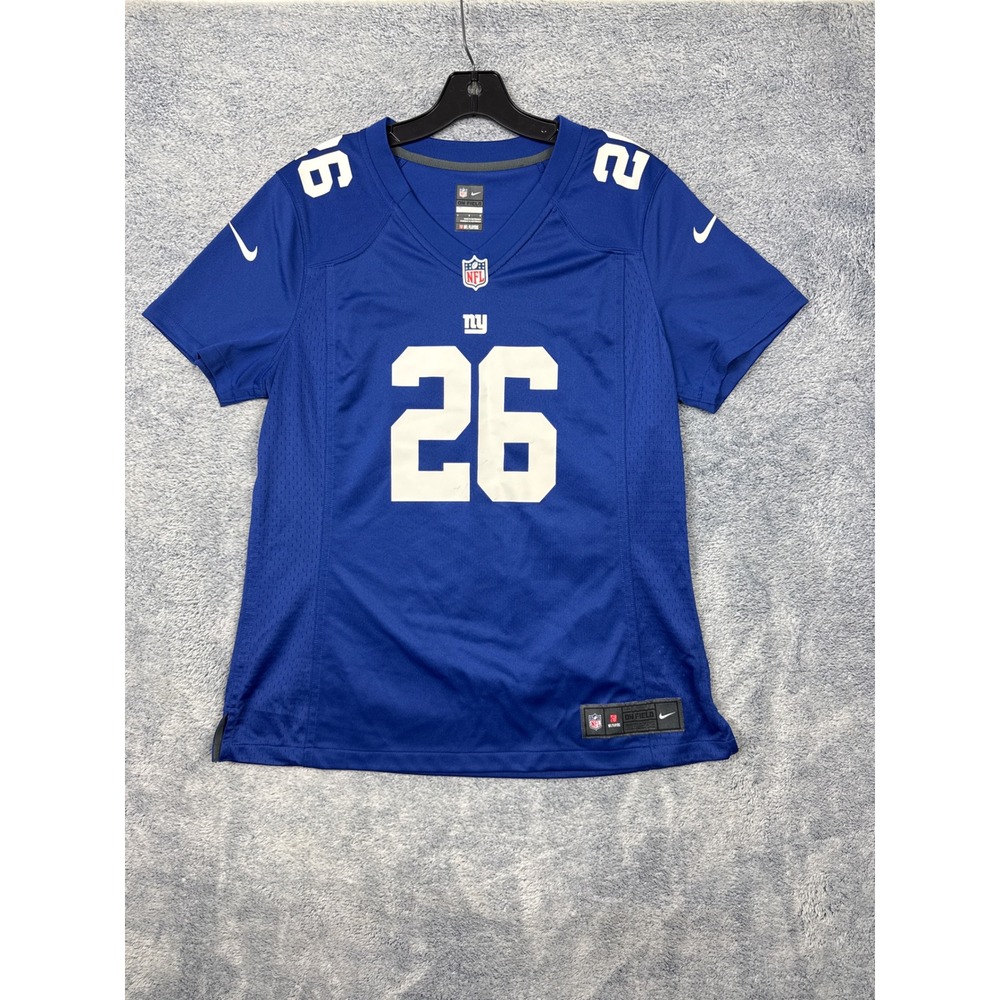 Nike Mens L Blue New York Giants Saquon Barkley 26 NFL Jersey On Field